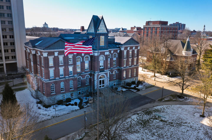 photo of the Main Bldg on campus