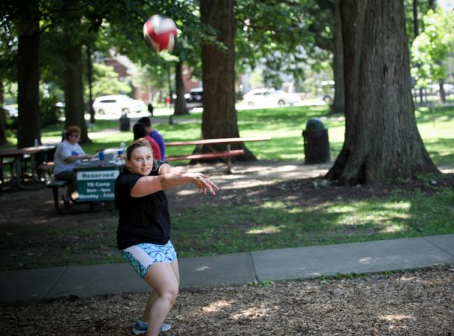 Megan keeps her eye on the ball