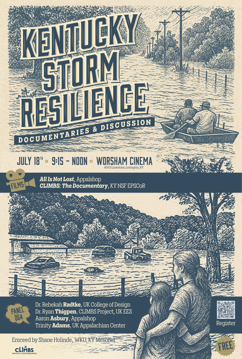 image of woman and child viewing flooding